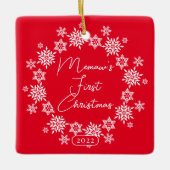 Snowflake Memaw's First Christmas Keramikornament (Vorderseite)