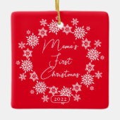 Snowflake Meme's erste Weihnachtsfeier Keramik Orn Keramikornament (Vorderseite)