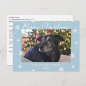 Snowflake Merry Christmas Family Photo Holiday Postkarte (Vorne/Hinten)