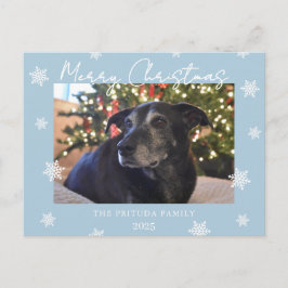Snowflake Merry Christmas Family Photo Holiday Postkarte