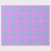 Snowflake Mitte des Jahrhunderts Retro türkis pink Geschenkpapier (Flach)