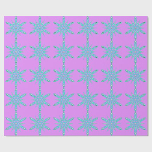Snowflake Mitte des Jahrhunderts Retro türkis pink Geschenkpapier (Flach)