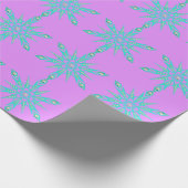Snowflake Mitte des Jahrhunderts Retro türkis pink Geschenkpapier (Ecke)