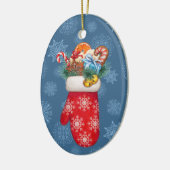 Snowflake Mittens mit Weihnachtsgooys Keramik Ornament (Links)