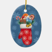 Snowflake Mittens mit Weihnachtsgooys Keramik Ornament (Vorne)