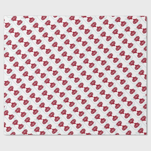Snowflake Mittens Weihnachtsgeschenk Wrapping Pape Geschenkpapier (Flach)