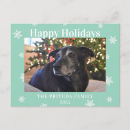 Snowflake Modern Family Photo Holiday Postkarte