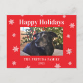 Snowflake Modern Family Photo Holiday Postkarte (Vorderseite)