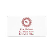 Snowflake Monogram Adressaufkleber (Vorne)
