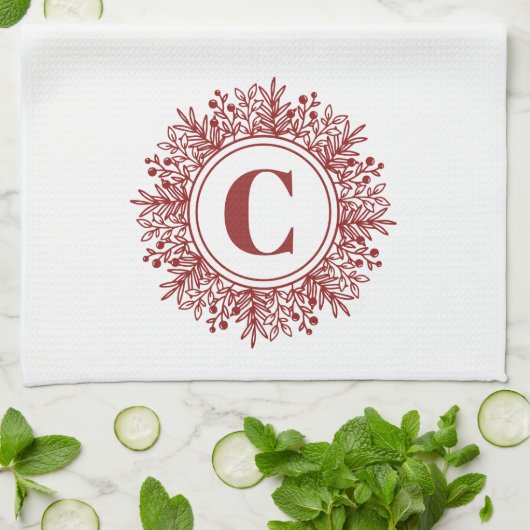 Snowflake Monogram Geschirrtuch (Gefaltet)