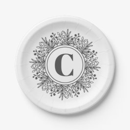 Snowflake Monogram Holiday Pappteller