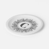 Snowflake Monogram Holiday Pappteller (Schrägansicht)