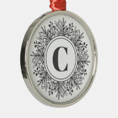 Snowflake Monogram Ornament Aus Metall (Rechts)