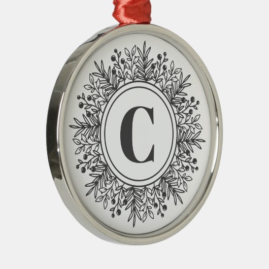 Snowflake Monogram Ornament Aus Metall (Rechts)