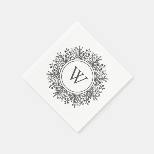 Snowflake Monogram Serviette (Ecke)