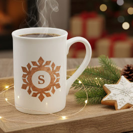 Snowflake Monogram Weihnachts-Tasse Porzellantasse