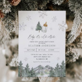 Snowflake Mountain Winter Baby Dusche Einladung