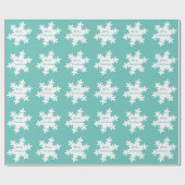 Snowflake Muster Aquamarin Weiß Frohe Weihnachten  Geschenkpapier (Flach)