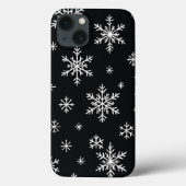 Snowflake Muster Black Phone Case (Rückseite)