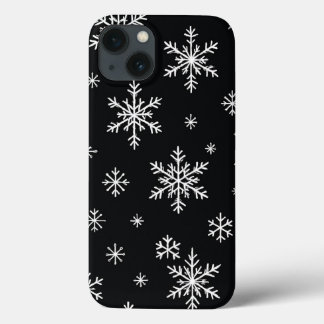 Snowflake Muster Black Phone Case