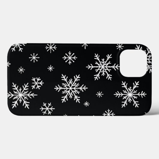 Snowflake Muster Black Phone Case (Rückseite (Horizontal))