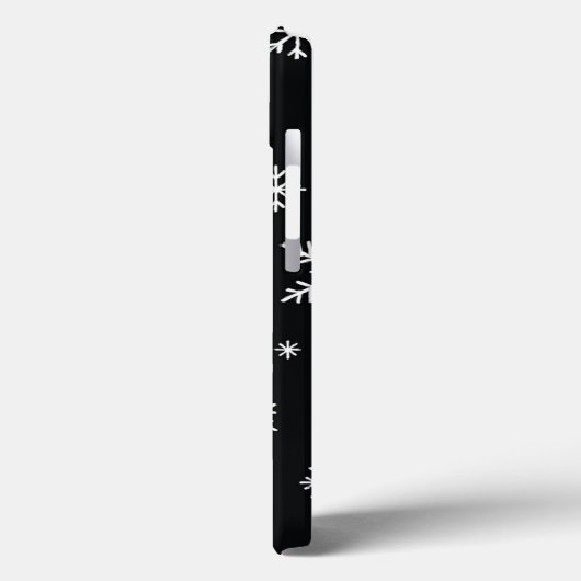 Snowflake Muster Black Phone Case (Rückseite / Links)