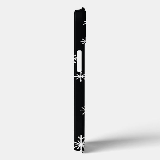 Snowflake Muster Black Phone Case (Rückseite / Rechts)