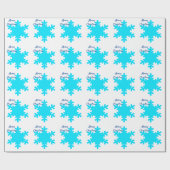Snowflake Muster Blue White Frohe Weihnachten Geschenkpapier (Flach)