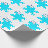 Snowflake Muster Blue White Frohe Weihnachten Geschenkpapier (Ecke)