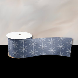 Snowflake Muster Dunkelblaues Band Satinband
