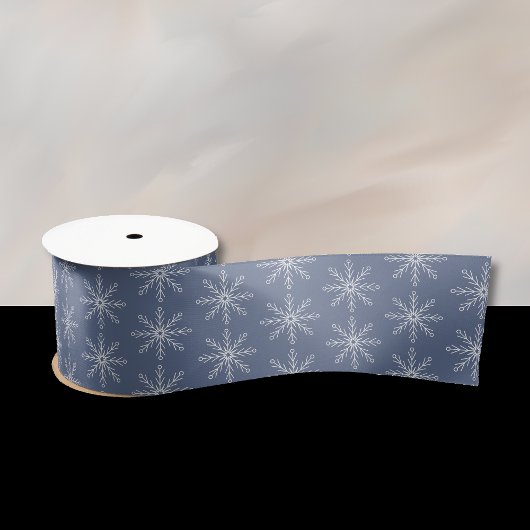 Snowflake Muster Dunkelblaues Band Satinband