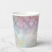 Snowflake Muster in Soft Pastellfarben Bokeh Pappbecher (Links)