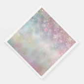 Snowflake Muster in Soft Pastellfarben Bokeh Serviette (Ecke)