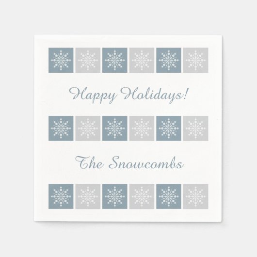 Snowflake Muster individuelle Papierservietten (Vorderseite)