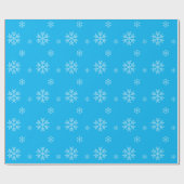Snowflake Muster Moderner Winterurlaub Blau Geschenkpapier (Flach)