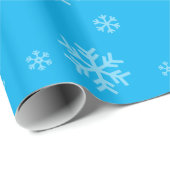 Snowflake Muster Moderner Winterurlaub Blau Geschenkpapier (Rolleneckpunkt)