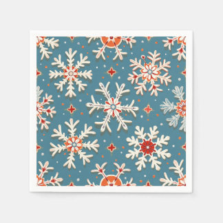 Snowflake Muster Napkin mit blauem Hintergrund Serviette