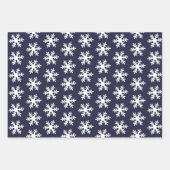 Snowflake Muster Navy Blue White Holiday Geschenkpapier Set (Vorderseite 3)