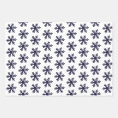 Snowflake Muster Navy Blue White Holiday Geschenkpapier Set (Vorderseite)