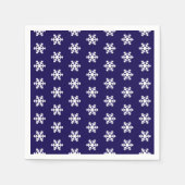 Snowflake Muster Navy Blue & White Winter Serviette (Vorderseite)