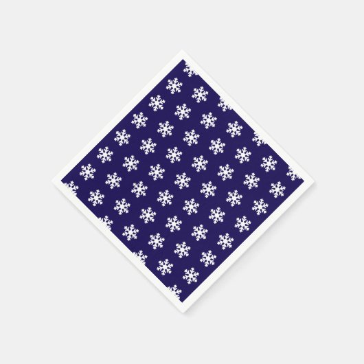 Snowflake Muster Navy Blue & White Winter Serviette (Ecke)