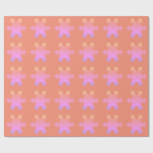 Snowflake Muster Ombre Lmon Pink Orange Niedlich Geschenkpapier (Flach)