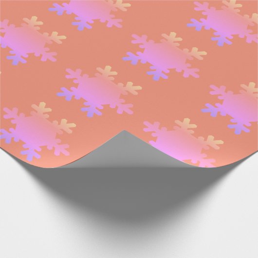 Snowflake Muster Ombre Lmon Pink Orange Niedlich Geschenkpapier (Ecke)