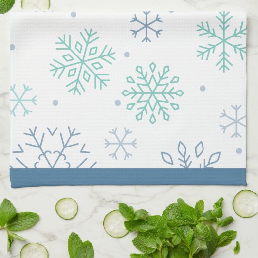 Snowflake Muster Weihnachten Wünsche anpassbar Geschirrtuch (Gefaltet)