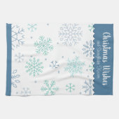 Snowflake Muster Weihnachten Wünsche anpassbar Geschirrtuch (Horizontal)