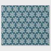 Snowflake Muster Weihnachts-Blau weiß Geschenkpapier (Flach)