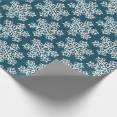Snowflake Muster Weihnachts-Blau weiß Geschenkpapier (Ecke)