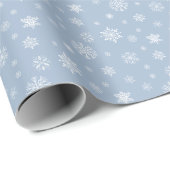 Snowflake Muster Weihnachtsfeiertag Dusty Blue Geschenkpapier (Rolleneckpunkt)