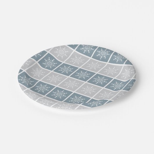 Snowflake Musterpapier-Teller Pappteller (Schrägansicht)