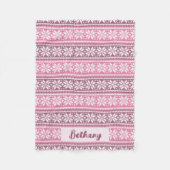Snowflake Name Rosa Imitate Strick Sweater Muster Fleecedecke (Vorderseite)